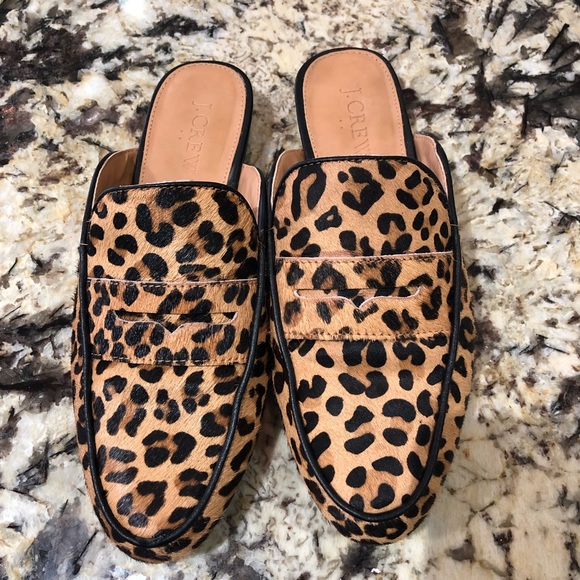 j crew leopard mules